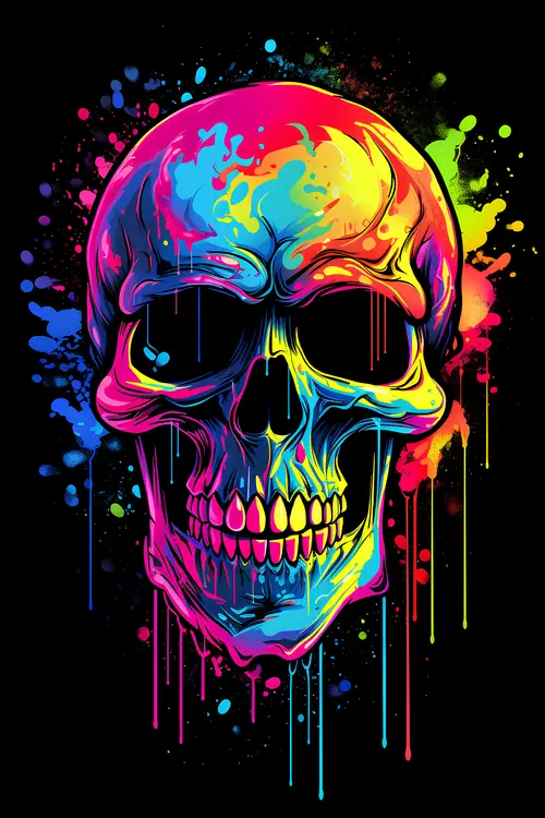 Image "Multicolored skull on a black background" (1792x2688)