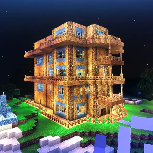 Image "Beautiful wooden house in Minecraft" (2647x2647)