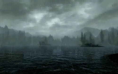Image "Rainy landscape from the Skyrim game" (3360x2100)