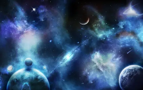 Image "Stunning space background with planets, stars and nebulae" (1920x1200)