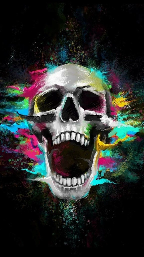 Image "Skull with bright multi-colored paints" (1298x2304)