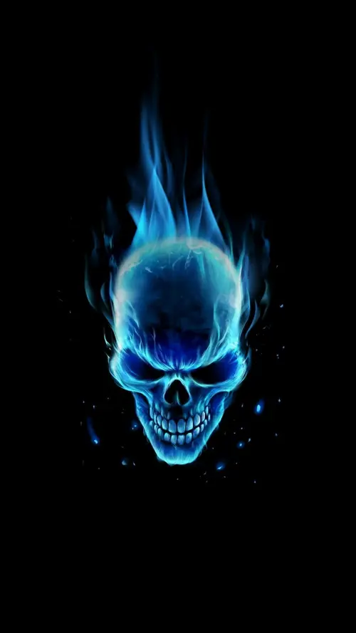 Image "Blue Skull on Fire" (1080x1920)