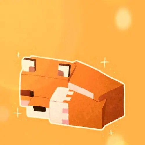 Image "The Sleeping Fox from Minecraft" (1080x1081)