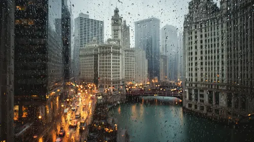 Image "View of Chicago in rainy weather with drops on glass" (2912x1632)