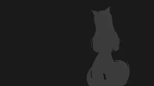 Image "Silhouette of a fox girl on a black background" (1920x1080)