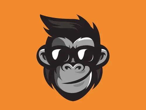 Image "Cool monkey in glasses on a bright orange background" (1920x1440)