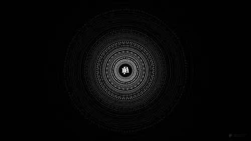 Image "Minimalistic black background with concentric circles creating a depth effect" (2560x1440)