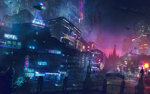 Image "Cyberpunk city at night, neon" (3840x2400)