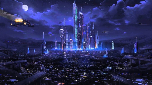 Image "Fantasy cybercity, art" (1920x1080)