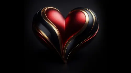 Image "Stylized heart with gold and black lines" (3840x2160)