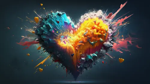 Image "Colorful explosion in the shape of a heart" (3840x2160)