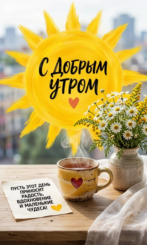 Изображение «С добрым утром! Пусть этот день приносит радость, вдохновение и маленькие чудеса!» (768x1280)