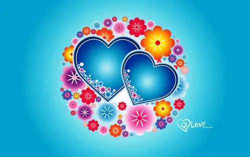 Image "Sedechki and flowers on a blue background" (1920x1200)