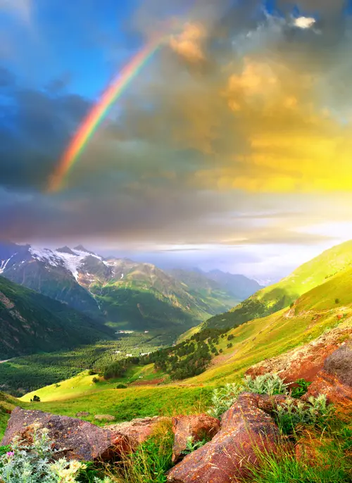 Image "Mountain summer landscape with rainbow" (2846x3900)