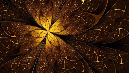Image "Abstract fractal with golden lines and patterns on a dark background" (1920x1080)