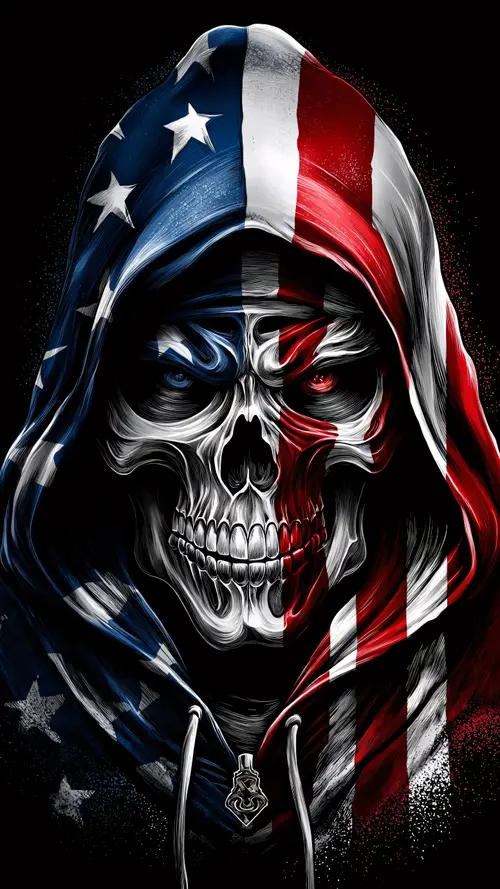 Image "A hooded skull with an American flag" (1554x2764)