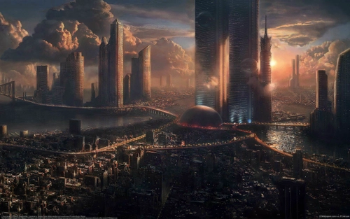 Image "Cybercity, skyscrapers, city of the future" (2560x1600)