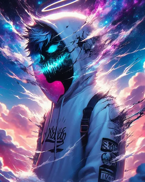 Image "An anime character with a scary skull instead of a face" (1080x1350)
