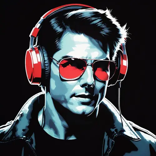 Image "Tom Cruise in red headphones and glasses" (1440x1440)