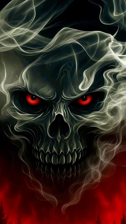 Image "An evil skull with red eyes and smoke" (1200x2133)