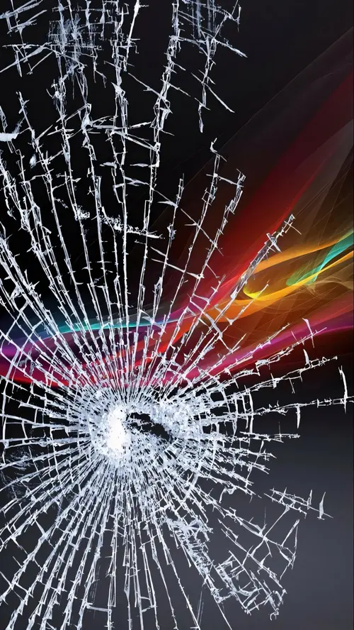 Image "A broken screen with bright multicolored lines on the background" (1280x2272)