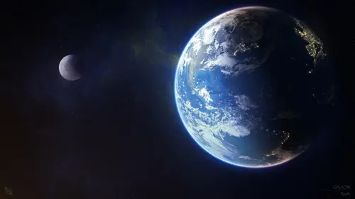 Image "Earth and the Moon in space" (7680x4320)