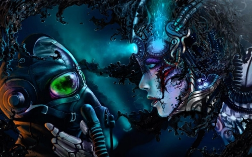 Image "Robots, cyberpunk, cyborg" (2880x1800)