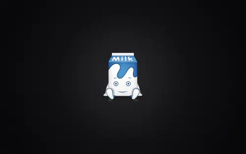 Image "Cartoon character in the form of a milk carton with a face on a black background" (2560x1600)