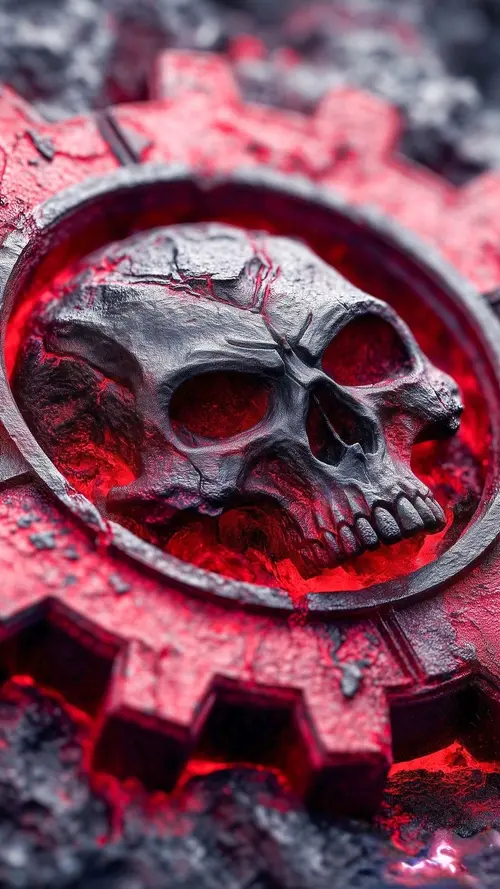 Image "The logo with a skull in a gear, associated with the game Gears of War" (1200x2133)