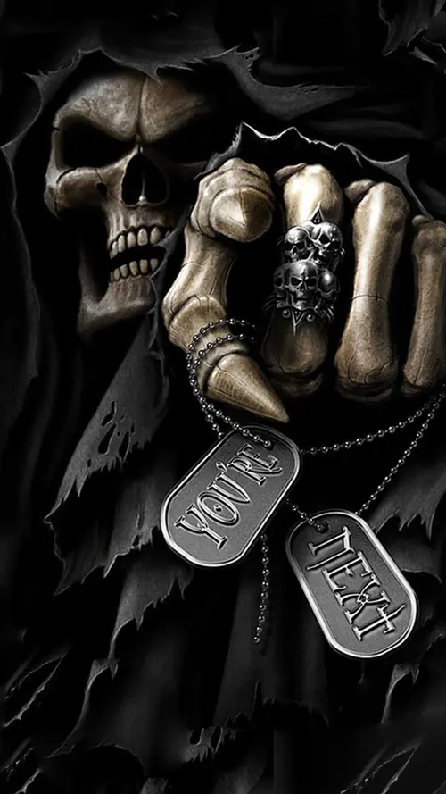 Image "A skeleton with tokens and the inscription "You're Next!"" (1080x1920)