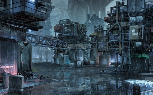 Image "Cyberpunk factory, art" (2880x1800)