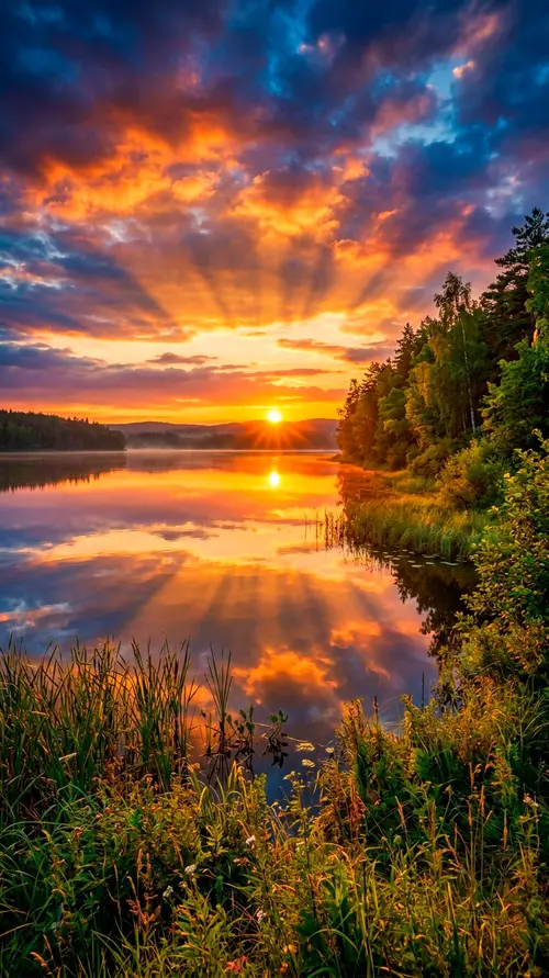 Image "A stunning summer sunset over a lake" (1078x1920)