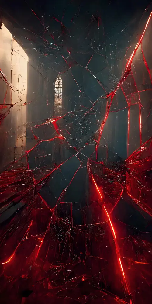 Image "Broken glass with red light" (2000x4000)