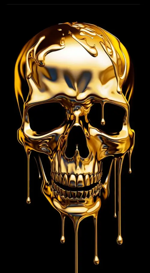 Image "A golden spreading skull on a black background" (1144x2084)
