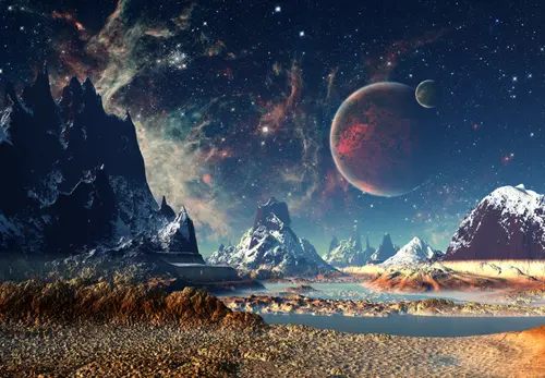 Image "Fantasy landscape with planets" (5900x4091)