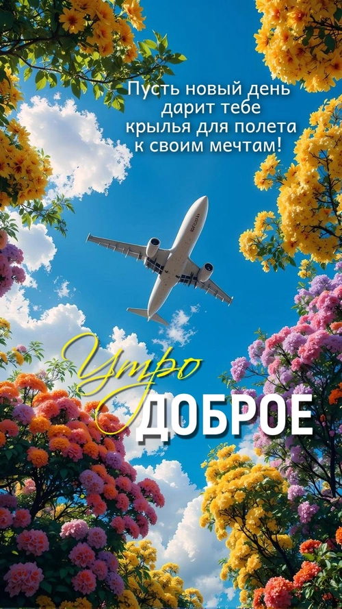 Изображение «Пусть новый день дарит тебе крылья для полета к своим мечтам! Утро ДОБРОЕ» (736x1308)