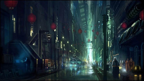 Image "Cyberpunk city, art" (1920x1080)
