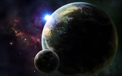 Image "Earth and the Moon in space" (3360x2100)