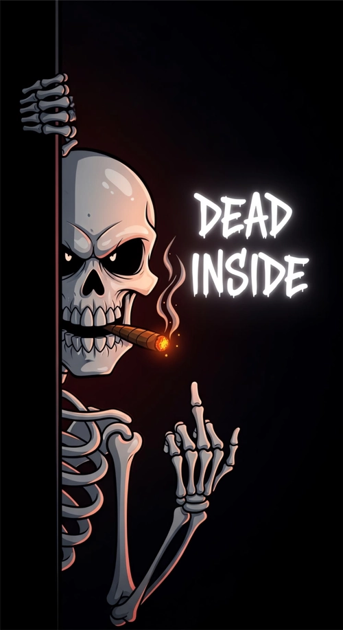 Image "Skeleton with a cigarette and the inscription "Dead Inside"." (1200x2200)