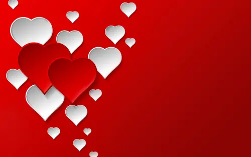 Image "White and red hearts on a red background" (2880x1800)