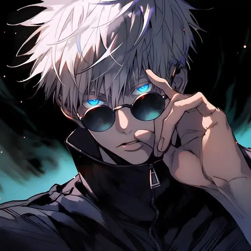 Image "A young man with bright blue eyes, Satoru Gojo from the anime "Jujutsu Kaisen"" (1080x1080)