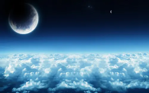Image "Planet in the sky above the clouds" (1920x1200)