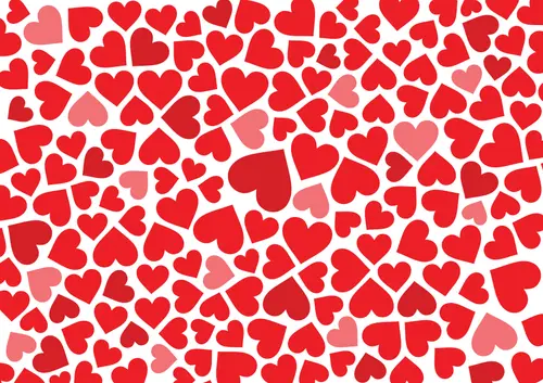 Image "Lots of red hearts on a white background" (3508x2480)