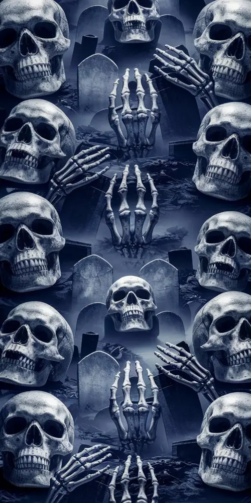 Image "A dark background consisting of many skulls and bones" (1170x2340)