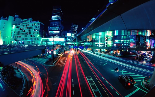 Image "Beautiful night city, road with cars, Tokyo, Japan" (3840x2400)