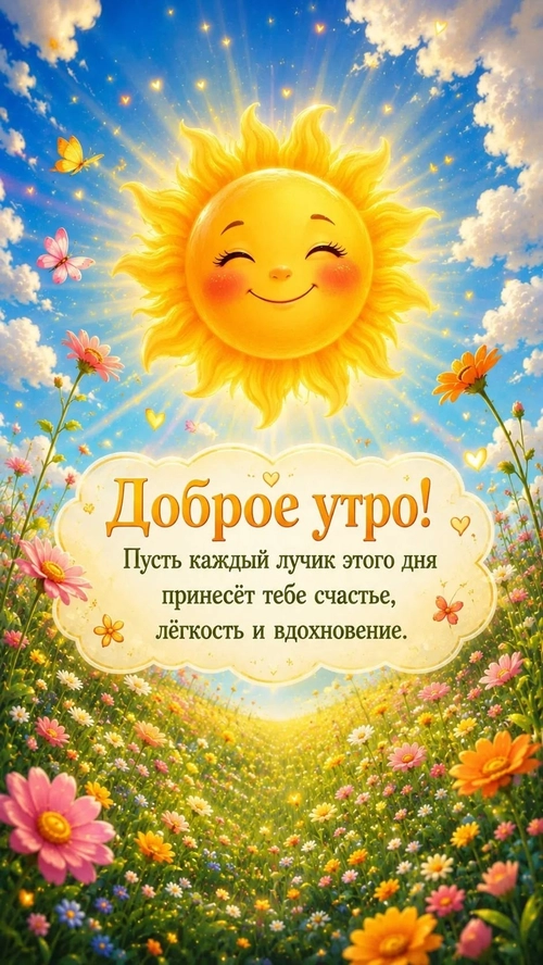 Изображение «Доброе утро! Пусть каждый лучик этого дня принесёт тебе счастье, лёгкость и вдохновение.» (941x1672)
