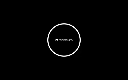 Image "A white circle with the inscription "I ♥ minimalism" on a black background" (2880x1800)