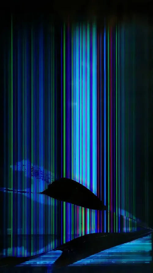 Image "A broken screen with colored vertical stripes and flooded spots" (1080x1920)